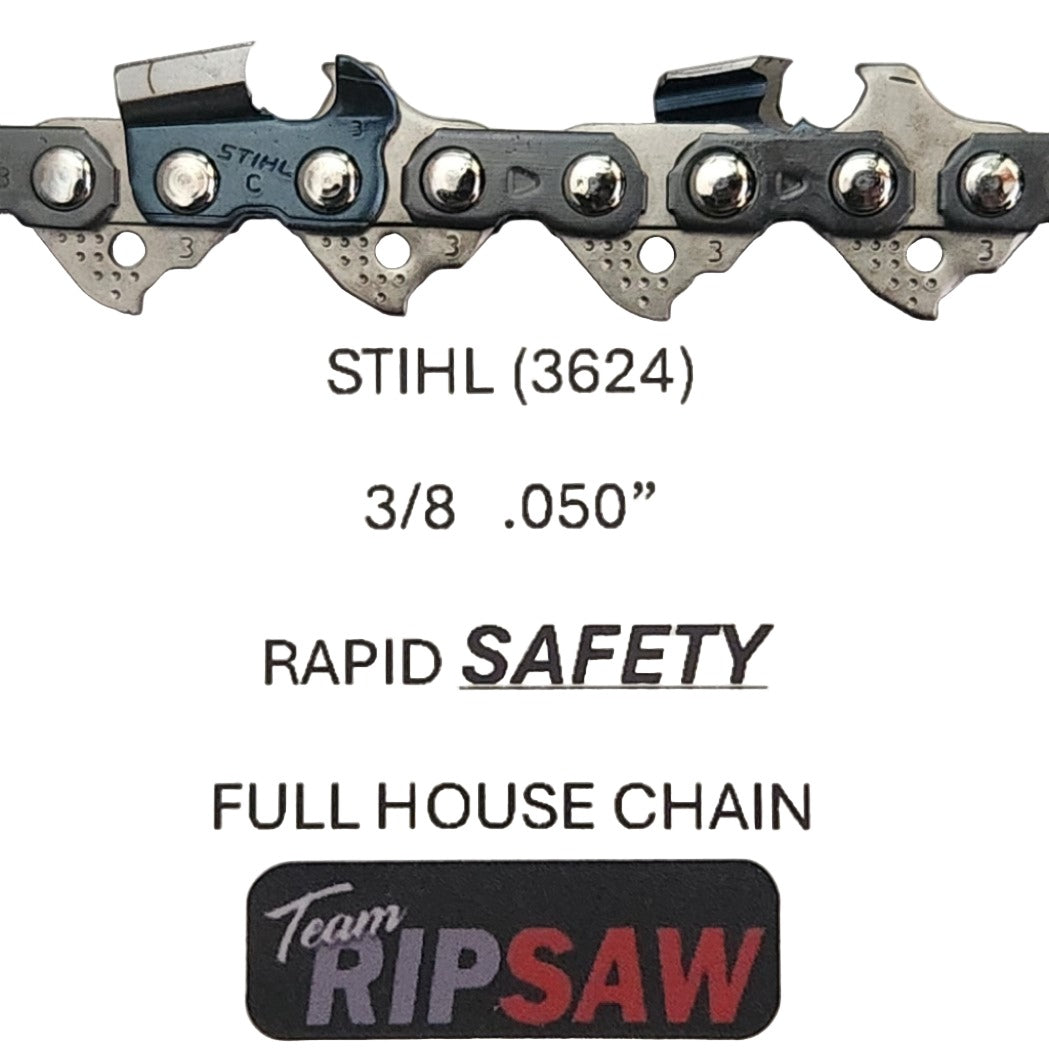 STIHL RAPID SAFETY RS3 aka 3624 Chisel Chain (3/8 .050) Select a Size ...