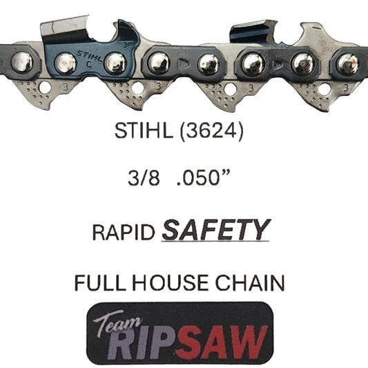 STIHL RAPID SAFETY RS3 aka 3624 Chisel Chain (3/8 .050) Select a Size 2-Pack