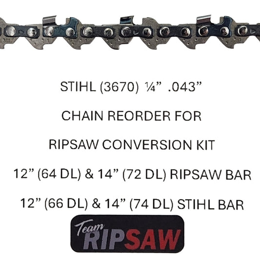 RIPSAW 2511 1/4"(Stihl 3670) Conversion Chain Reorder (Two Pack)