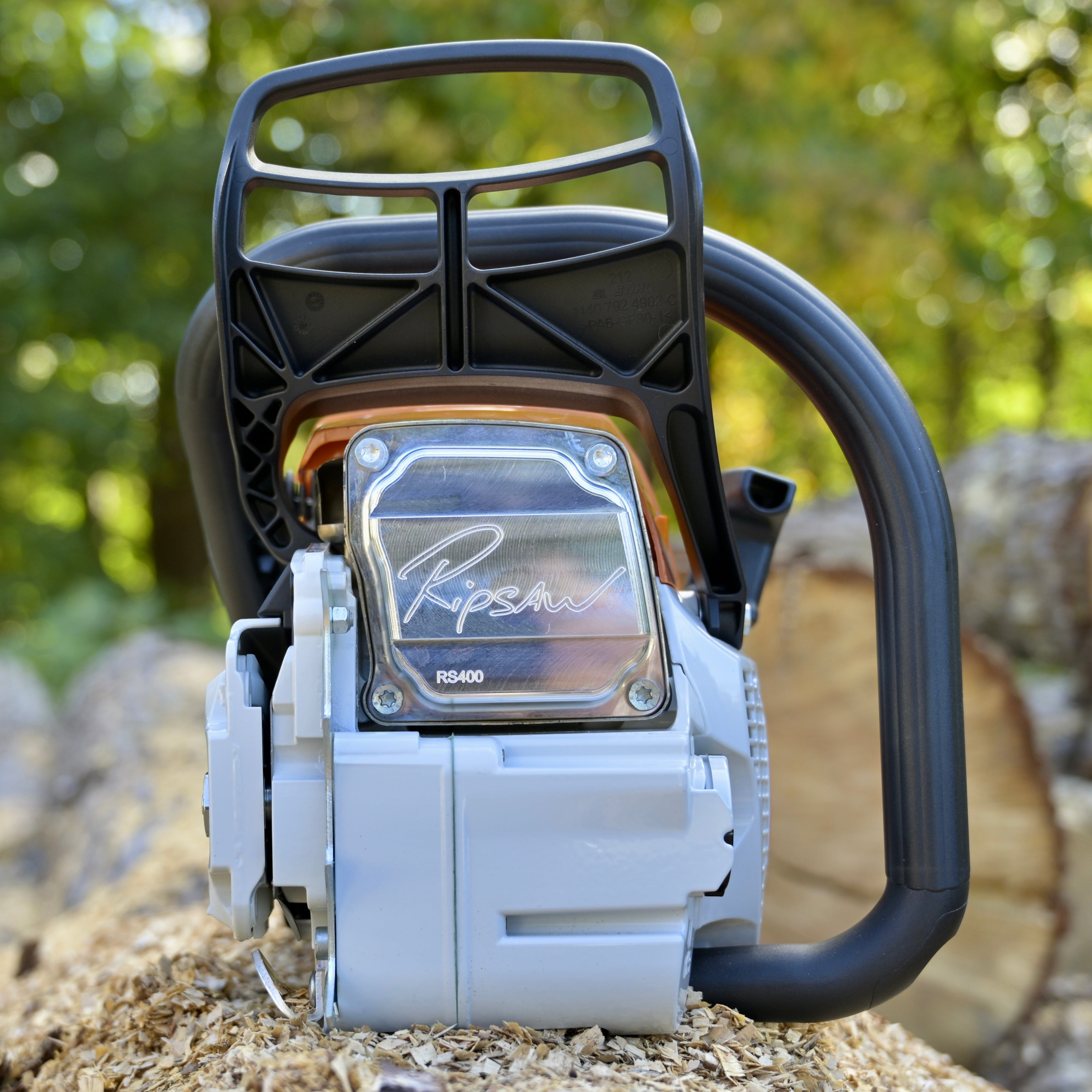 A Ripsaw Signature Series Exhaust installed on a Stihl MS400