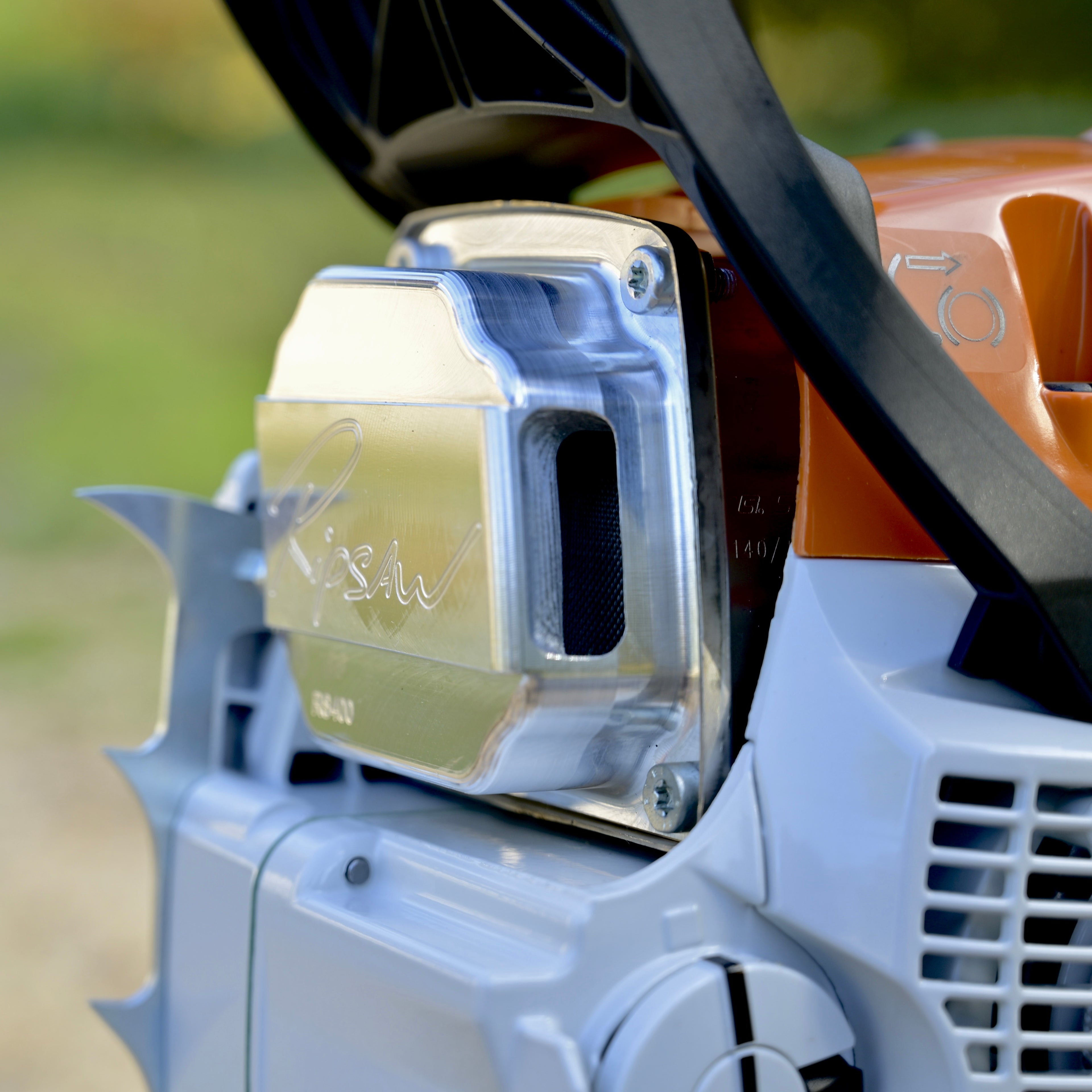 A Ripsaw Signature Series Exhaust installed on a Stihl MS400