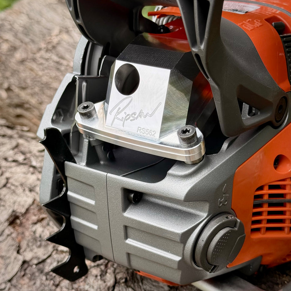 A Husqvarna 562 with a Ripsaw Signature Series Chainsaw Exhaust