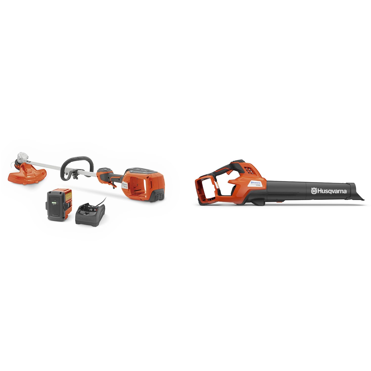 Husqvarna power tool set on a white background