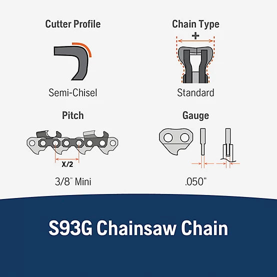 Husqvarna S93G 3/8 MINI X-CUT Trim Saw Chain (2-Pack)